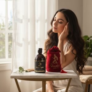 Zaith Hashish Hair Oil applied by Model